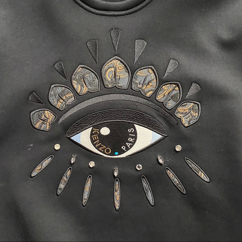 Kenzo Black Eye Motif Sweatshirt with Gold Accents - Picture 3 of 8